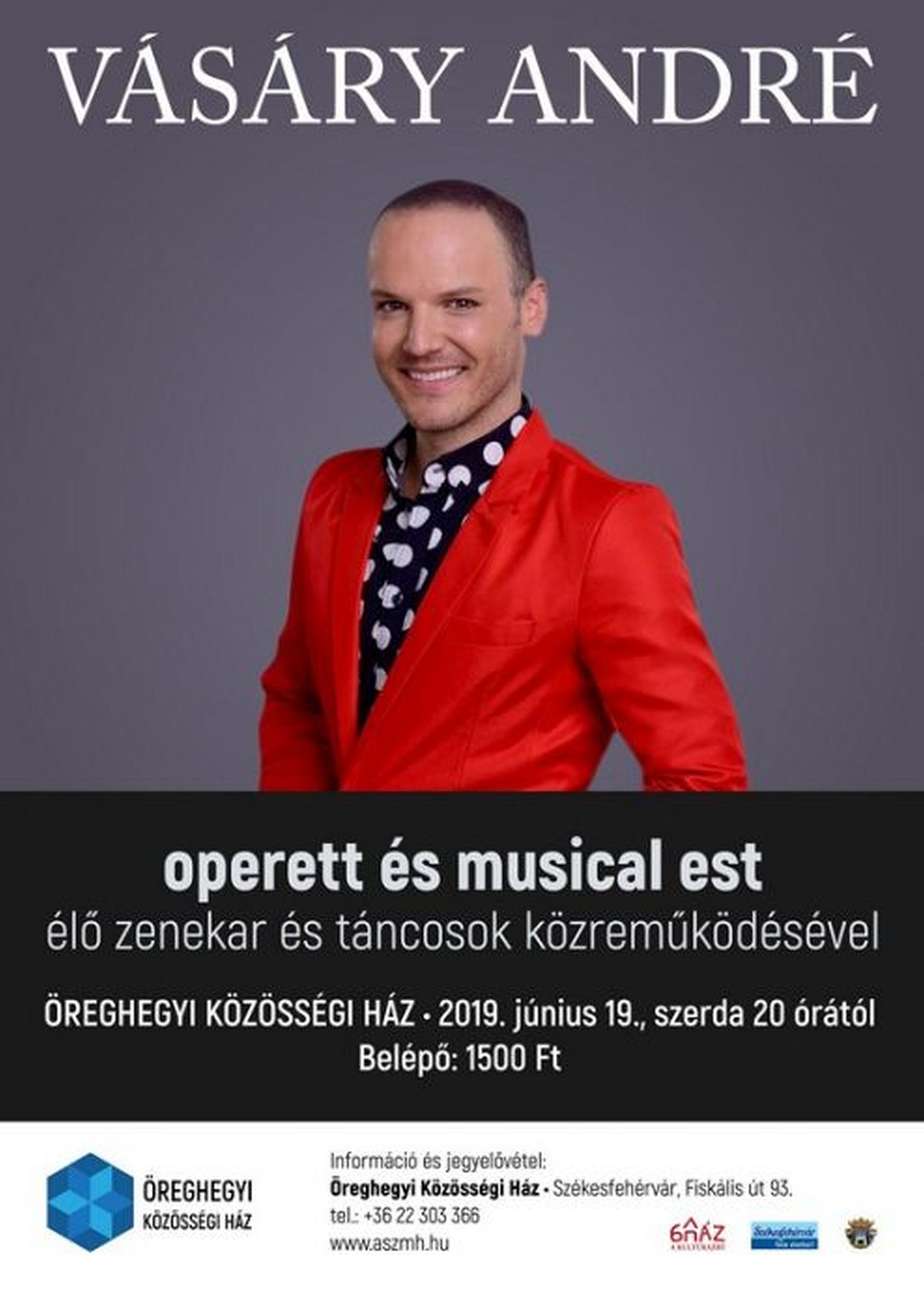 Vásáry André operett és musical estje szerdán az Öreghegyi Közösségi Házban