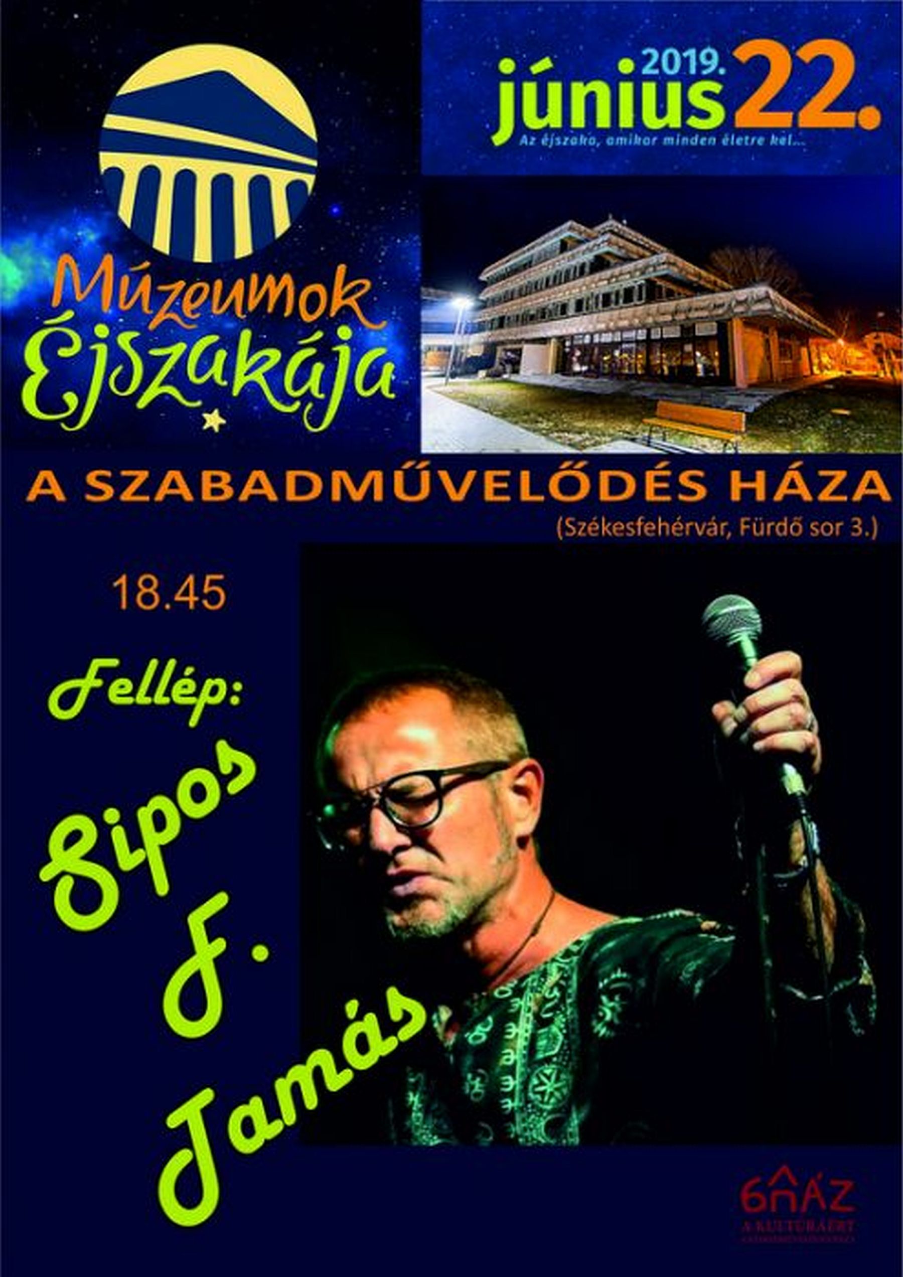 Sipos F. Tamás koncert A Szabadművelődés Házában a Múzeumok Éjszakáján