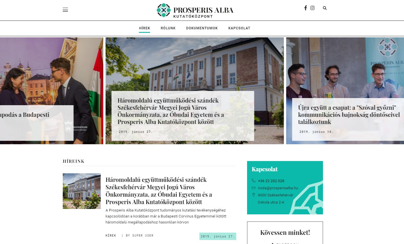 Elindult a Prosperis Alba Kutatóközpont oldala