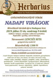 Vasárnap nadapi túrával folytatódnak a Herbarius programok