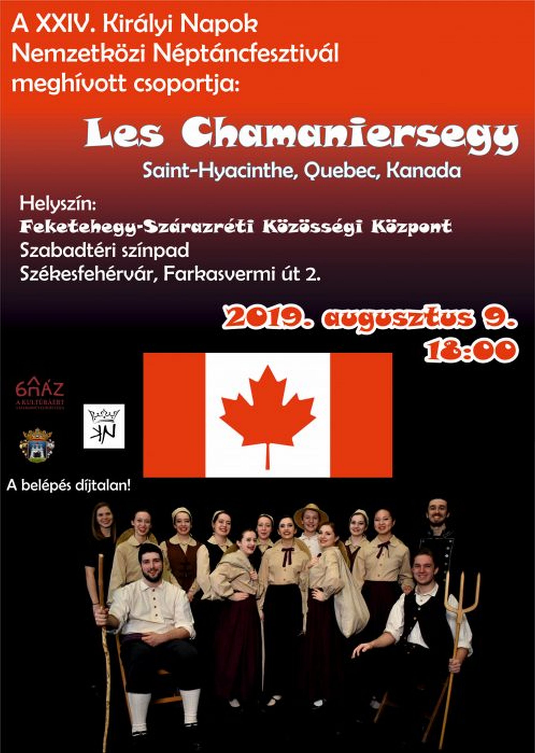 A Les Chamaniersegy kanadai táncegyüttes lép fel Feketehegy-Szárazréten