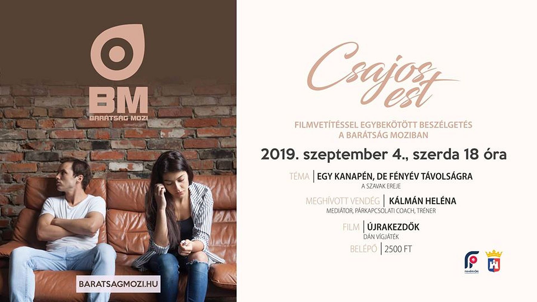 Egy kanapén, de fényév távolságra - évadnyitó Csajos est a Barátságban