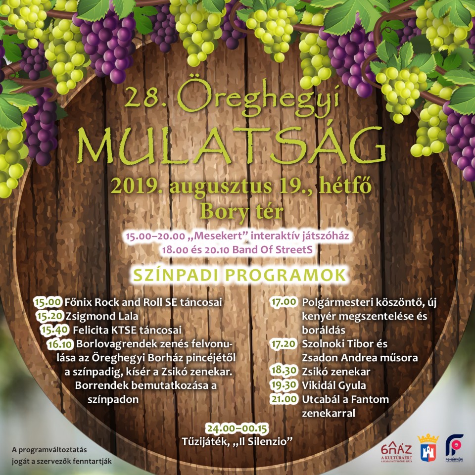 Öreghegyi Mulatság a Bory téren Vikidál Gyulával és utcabállal