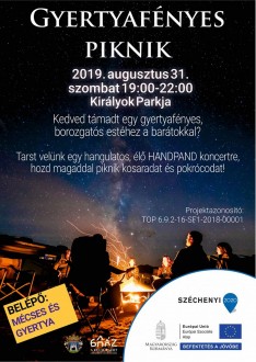Gyertyafényes piknik a Királyok Parkjában szombaton, élő handpan koncerttel