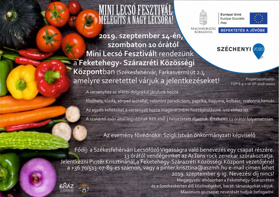 Szeptember 9-ig lehet jelentkezni a feketehegyi Mini Lecsó Fesztiválra