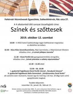 Színek és szőttesek – négy alkalmas programsorozat indul a Kézművesek Házában