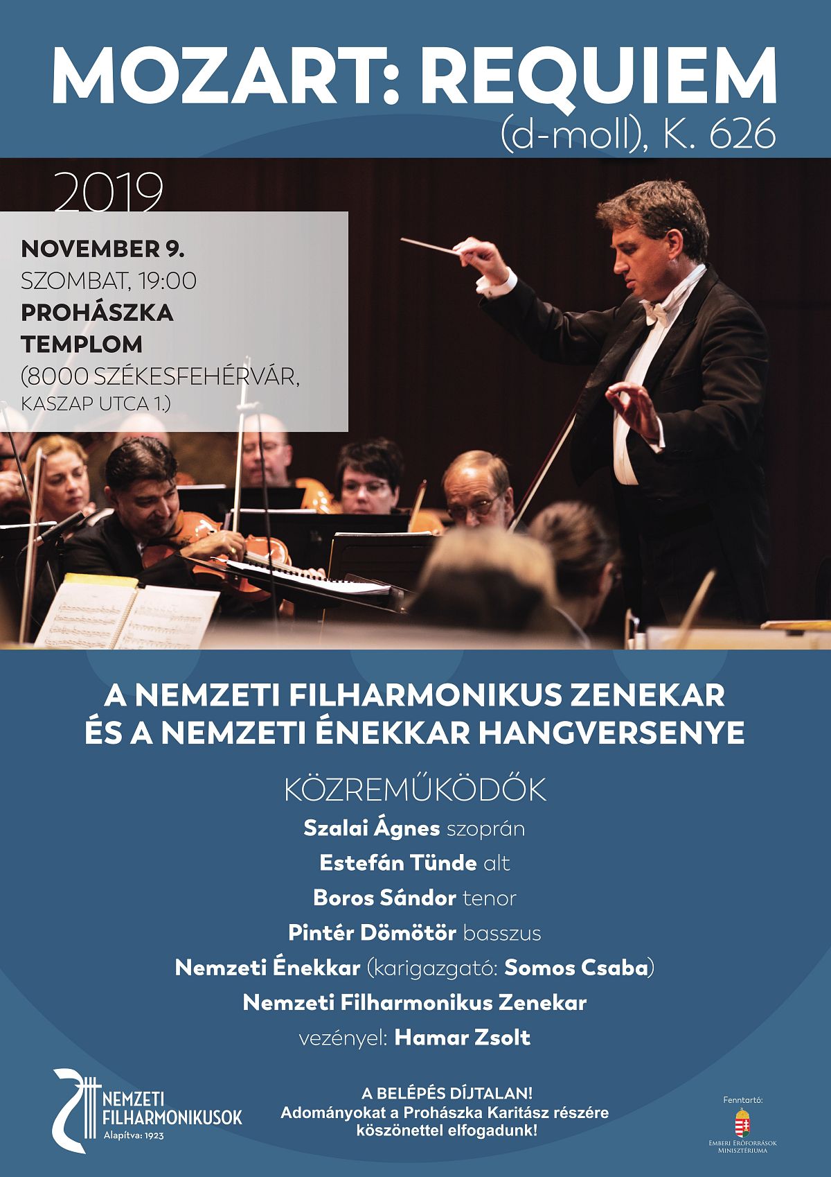 Mozart Requiem-jét hozza Székesfehérvárra Nemzeti Filharmonikus Zenekar