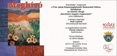 A Frim Jakab Képességfejlesztő Szakosított Otthon fiataljainak tárlata Vimmer Gergővel