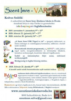Szent Imre-VÁR - az iskolába készülő gyermekeket és szüleiket várják szombaton