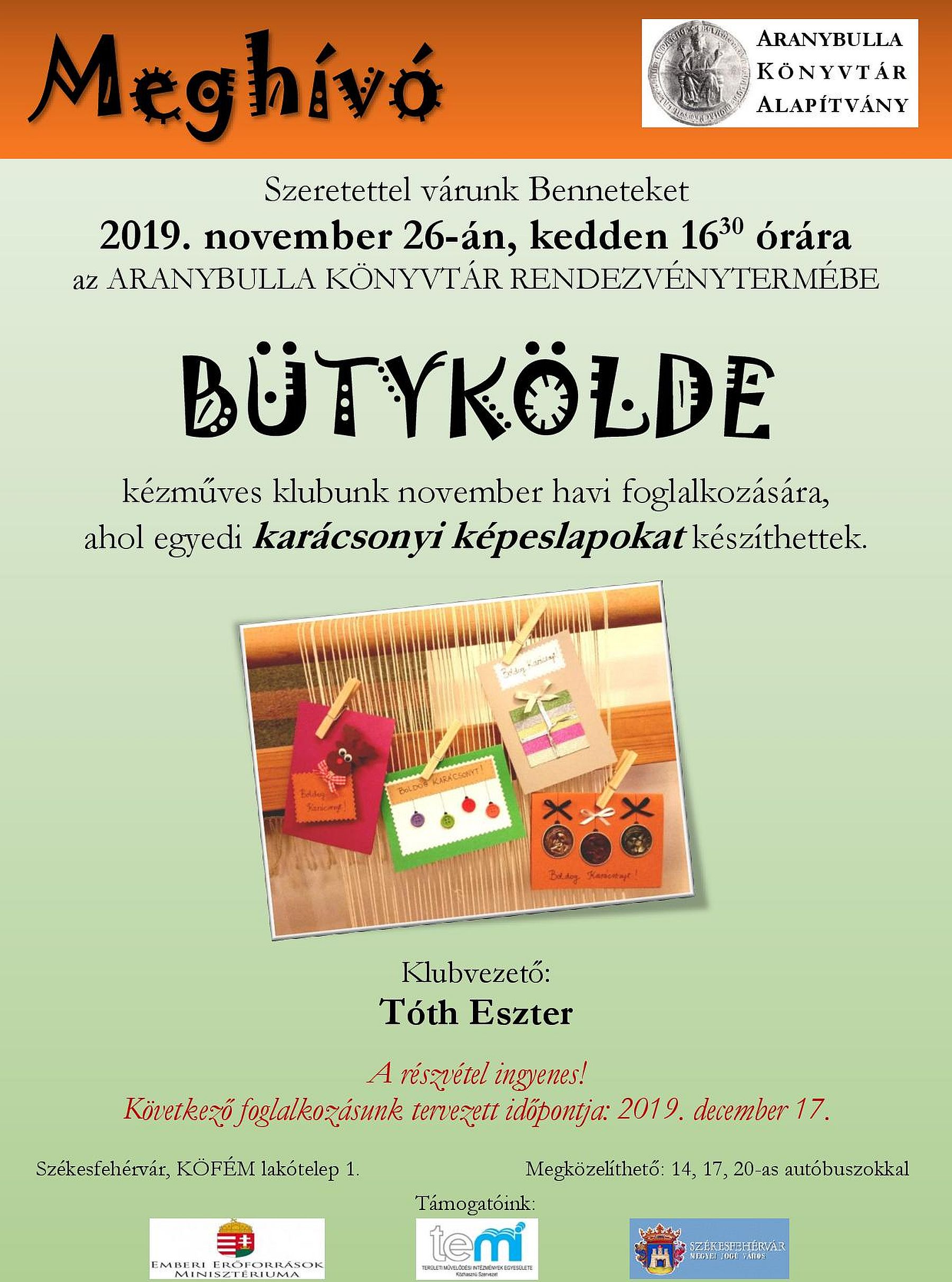 Egyedi karácsonyi képeslapokat készítenek kedden az Aranybulla Könyvtárban