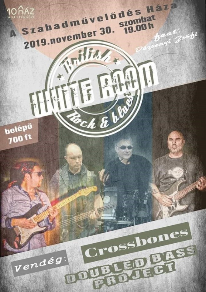 White Room&Crossbones feat. Dézsenyi Zsófi szombaton A Szabadművelődés Házában