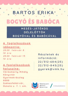 Mesés délelőttök lesznek a könyvtárban Bogyóval és Babócával