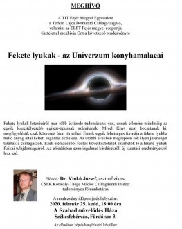 Az univerzum konyhamalacai - dr. Vinkó József asztrofizikus előadása a fekete lyukakról