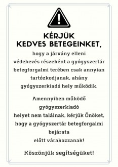 Fontos szigorítás a patikákban a koronavírus járvány miatt