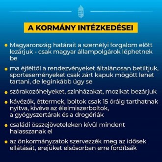 Magyarország lezárja határait, a rendezvényeket betiltják