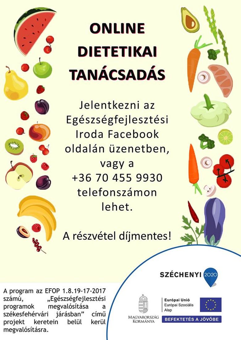 Online gyógytorna-konzultáció és telefonos dietetikai tanácsadás