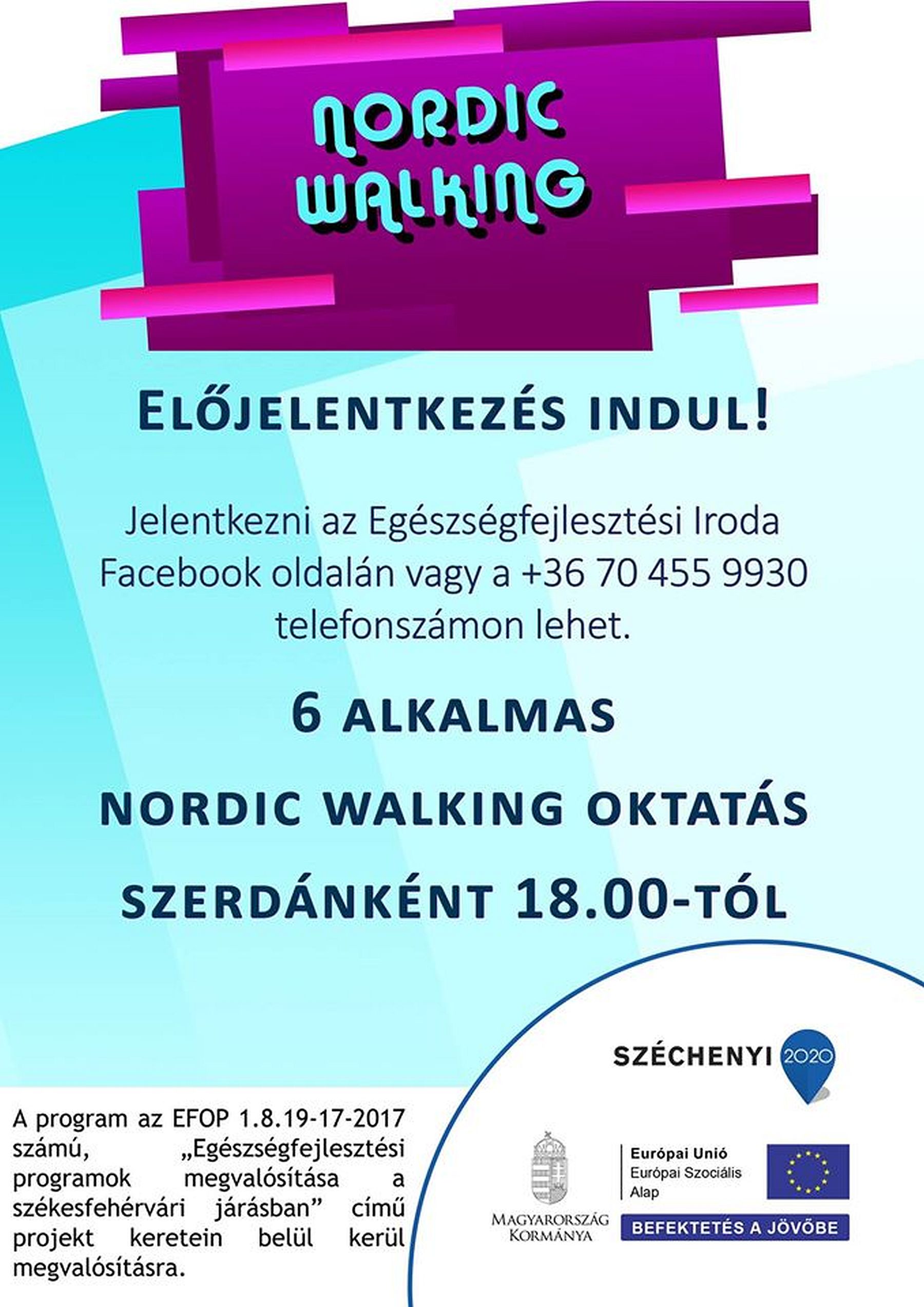 Nordic walking órák a Palotavárosi tavaknál - előjegyzést vesznek föl a foglalkozásokra