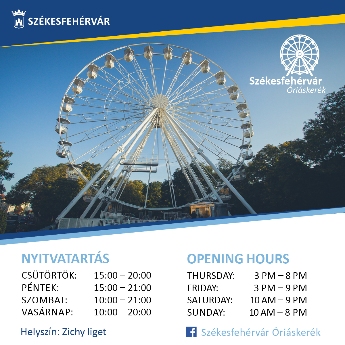 Újra forog az Óriáskerék Székesfehérváron a Zichy ligetben