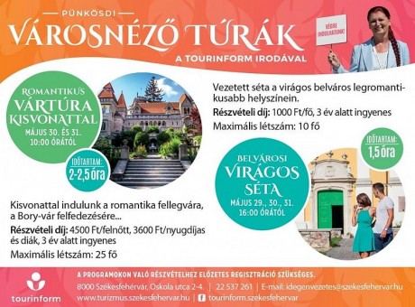 Romantika felsőfokon – pünkösdi városnéző programok a Tourinform irodával