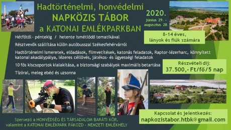 Hadtörténelmi és honvédelmi táborokat kirdet a Katonai Emlékpark