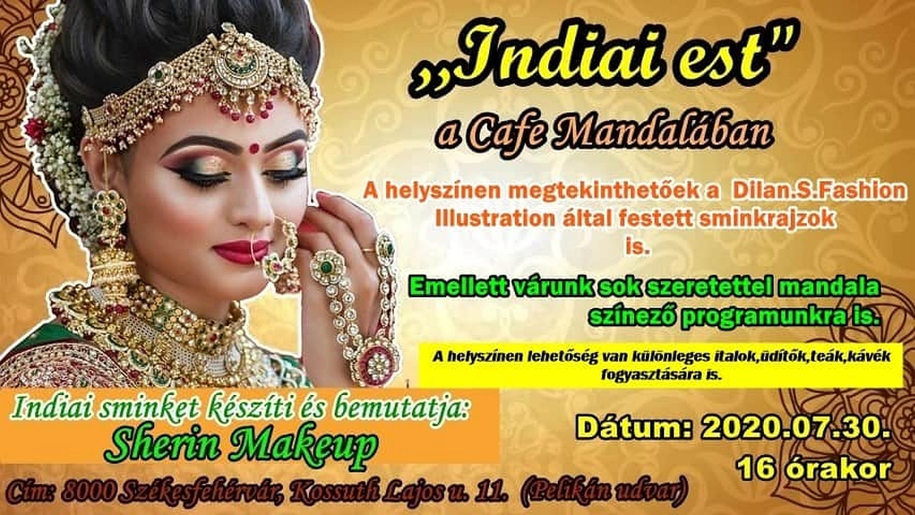 Smink, rajzok és színezők - indiai est lesz csütörtökön a Cafe Mandalában