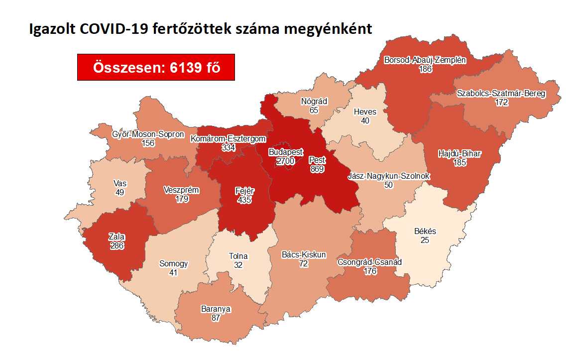 178 fővel emelkedett a beazonosított fertőzöttek száma hétfőre