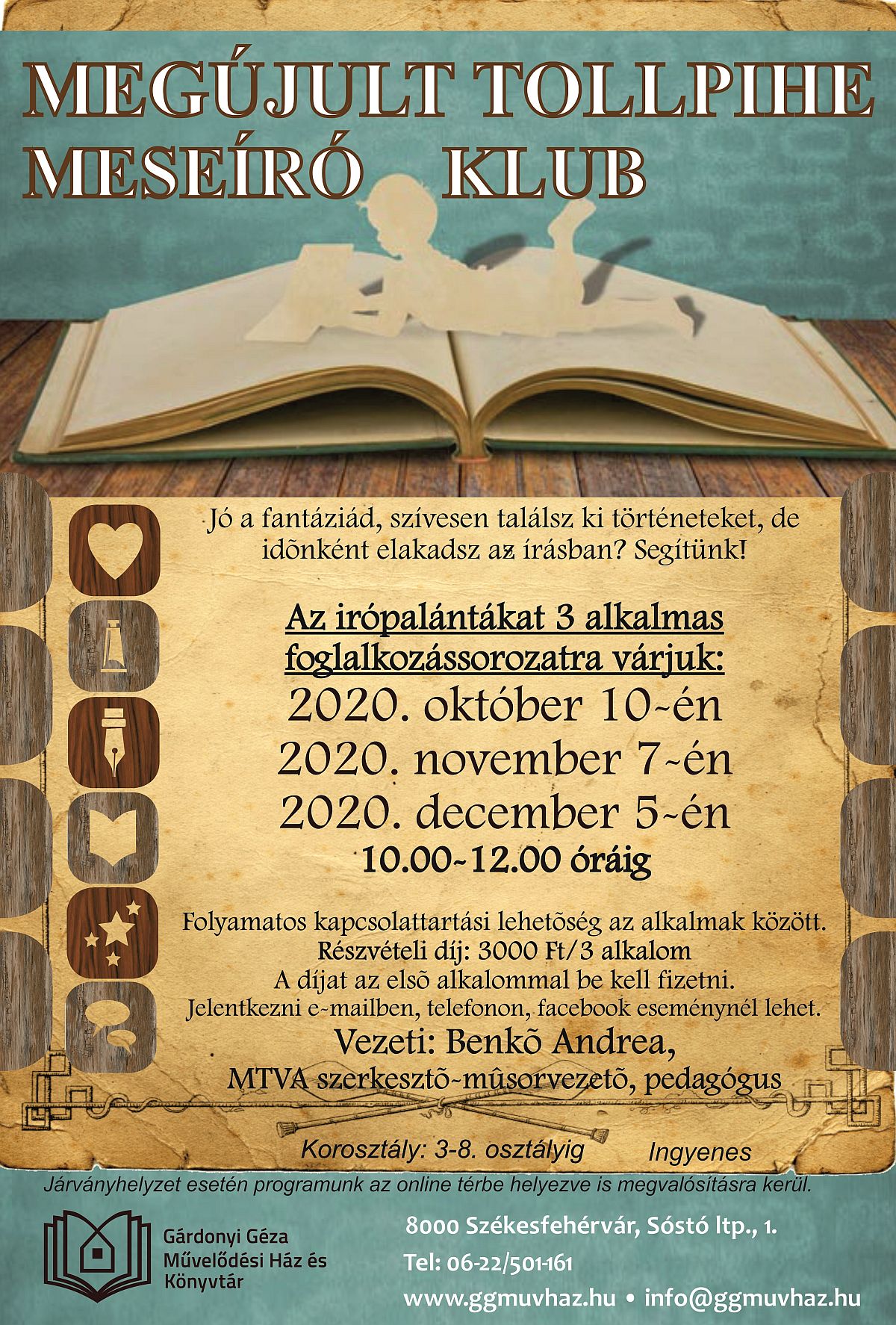 Megújultan ismét elindul a Tollpihe Meseíró Klub a Gárdonyi Géza Művházban