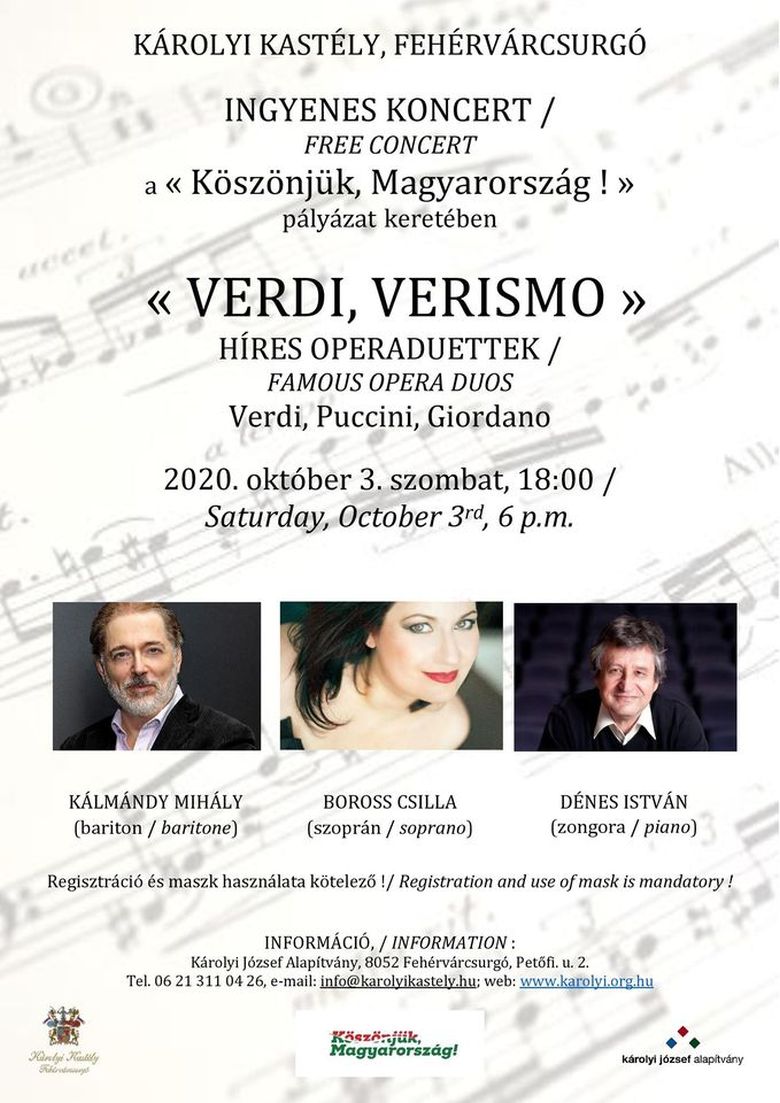 Verdi, Verismo - operaduettek a Károlyi Kastélyban
