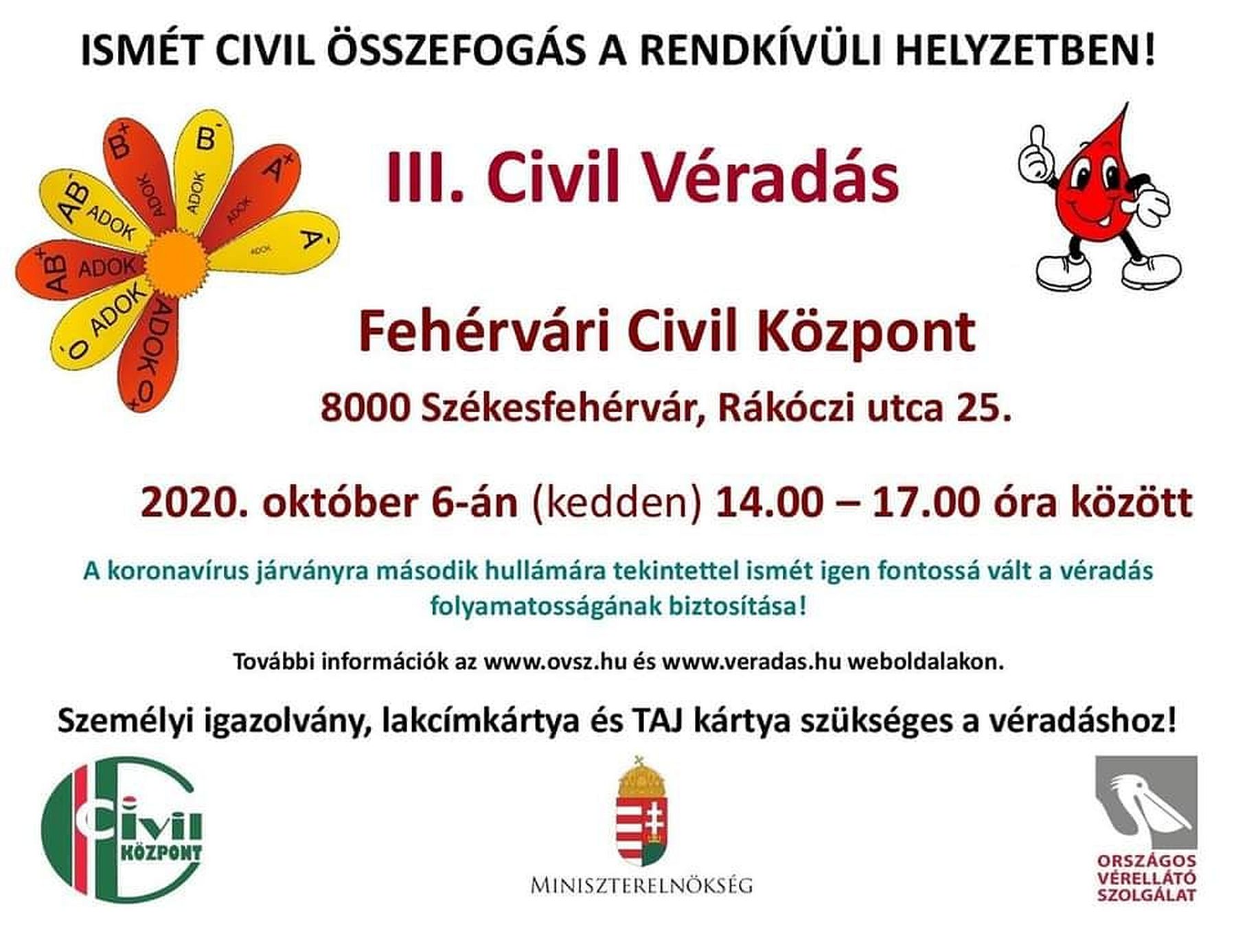 Véradásra hívják a fehérváriakat október 6-án - a jelentkezőknek regisztrálniuk kell