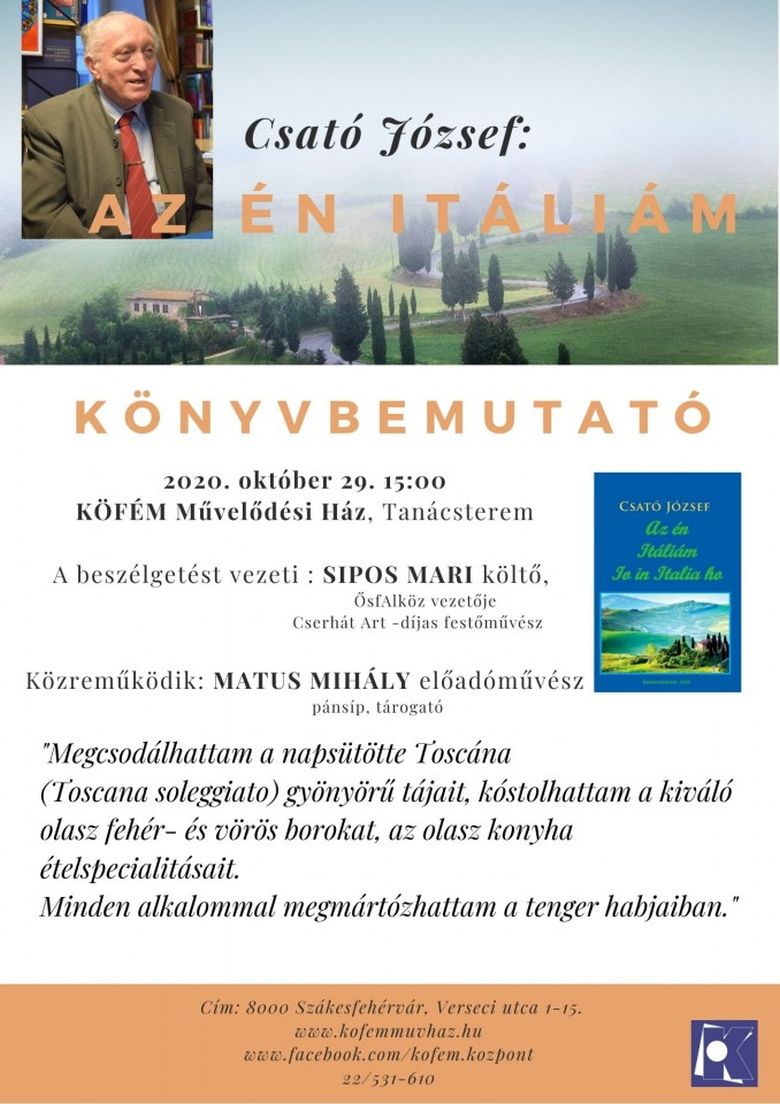 Az én Itáliám – Megjelent Csató József új könyve