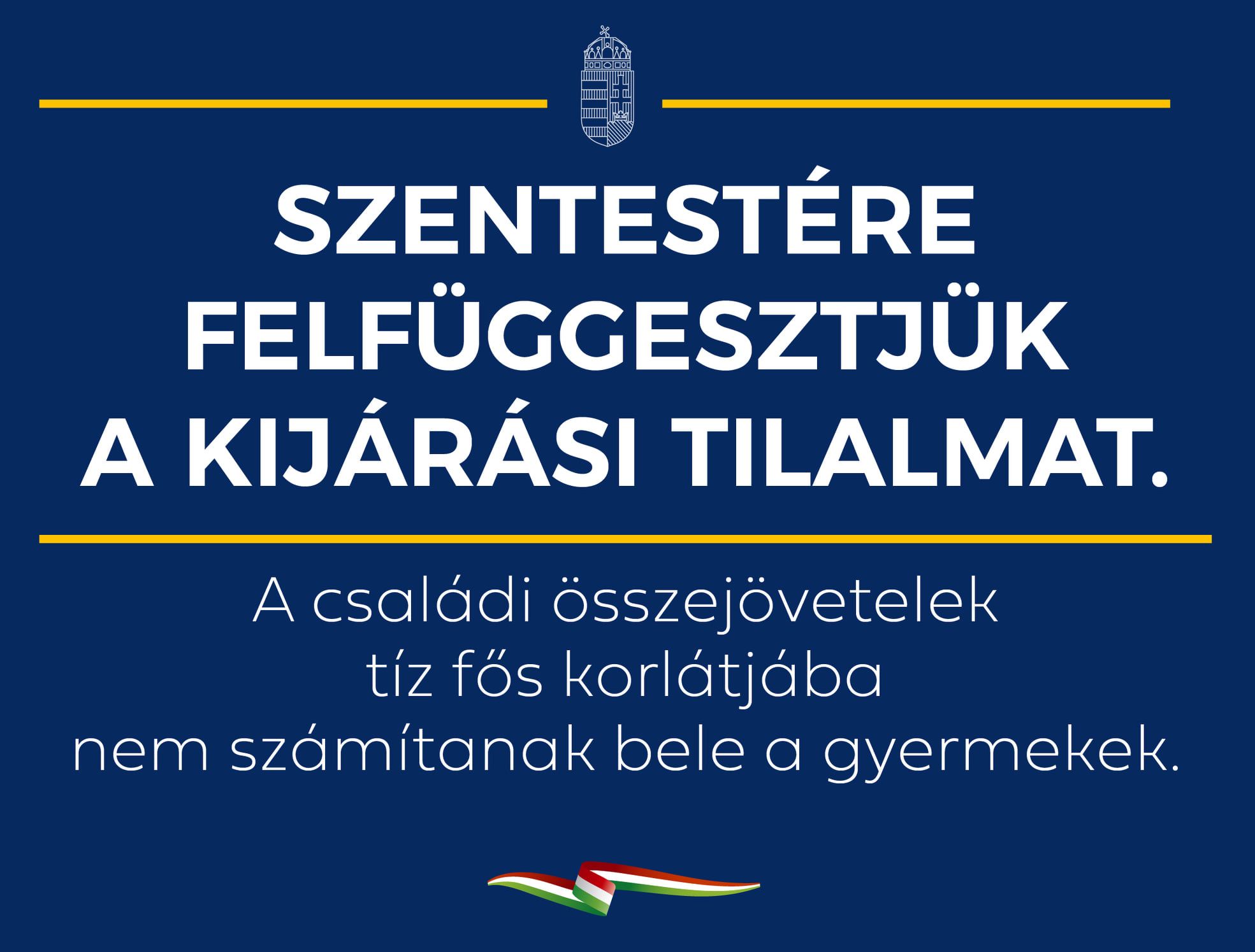 Koronavírus - Operatív törzs: szentestére felfüggesztik a kijárási tilalmat