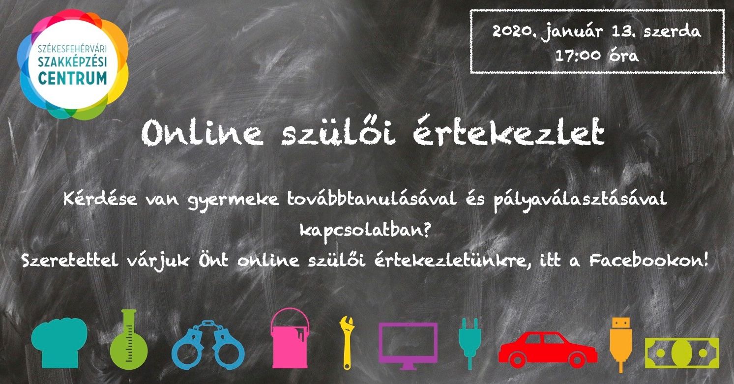 Pályaválasztás - online szülői értekezletet tart szerdán a Székesfehérvári Szakképzési Centrum
