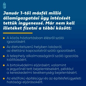 Illetékmentesek lettek év elejétől az elsőfokú közigazgatási eljárások
