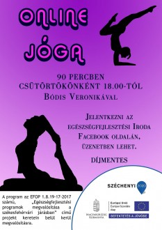 Online jógaóra lesz csütörtökön este az Egészségfejlesztési Iroda csatornáján