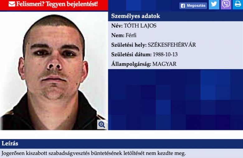 Egymillió forintos nyomravezetői díj a székesfehérvári rabló kézre kerítőinek