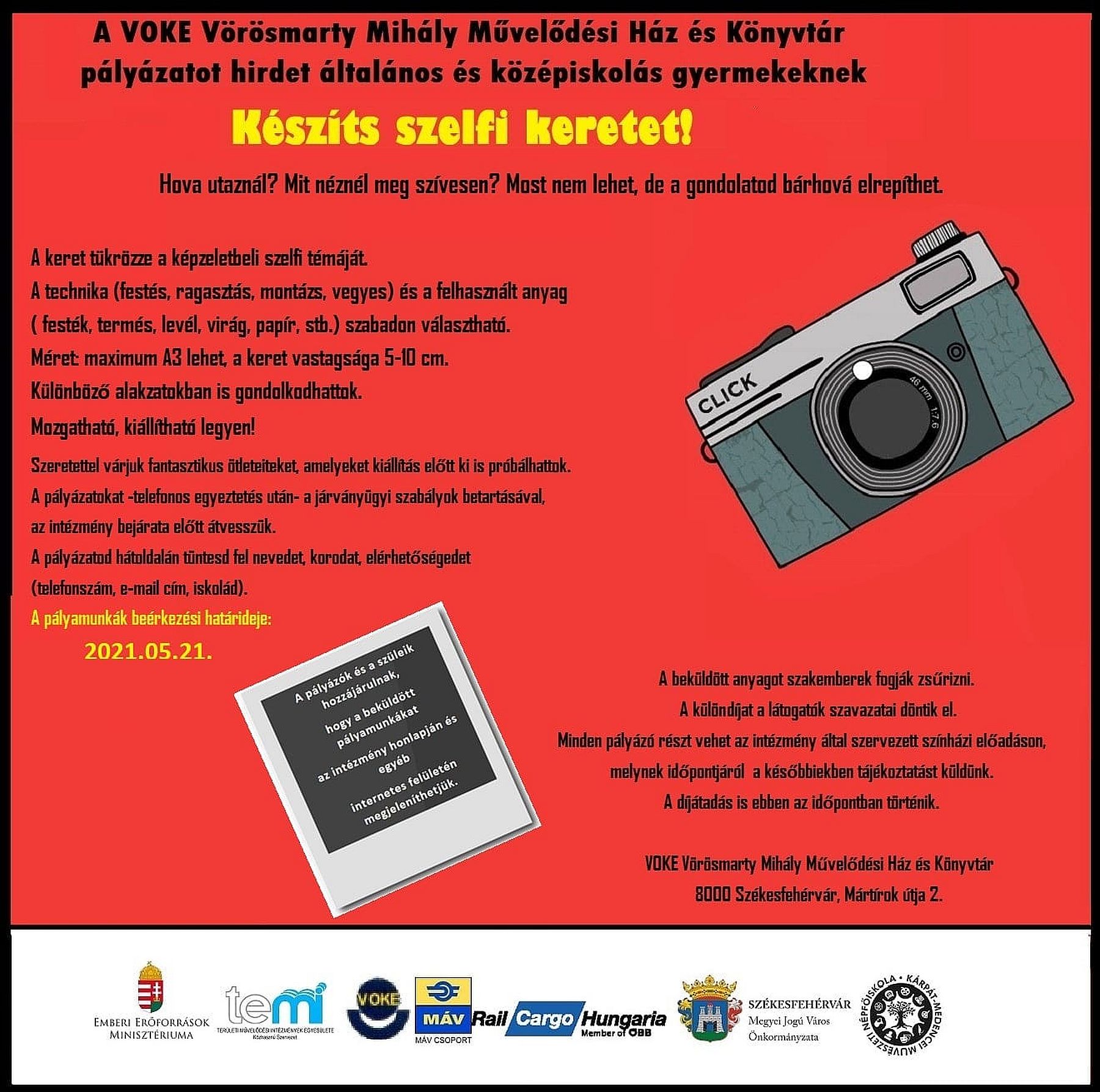 Készíts szelfikeretet! - diákoknak hirdetett kreatív pályázatot a VOKE