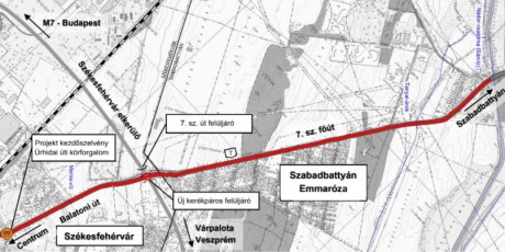 Budapest - Balaton kerékpárút - Fehérváron kerékpáros felüljáró is épül