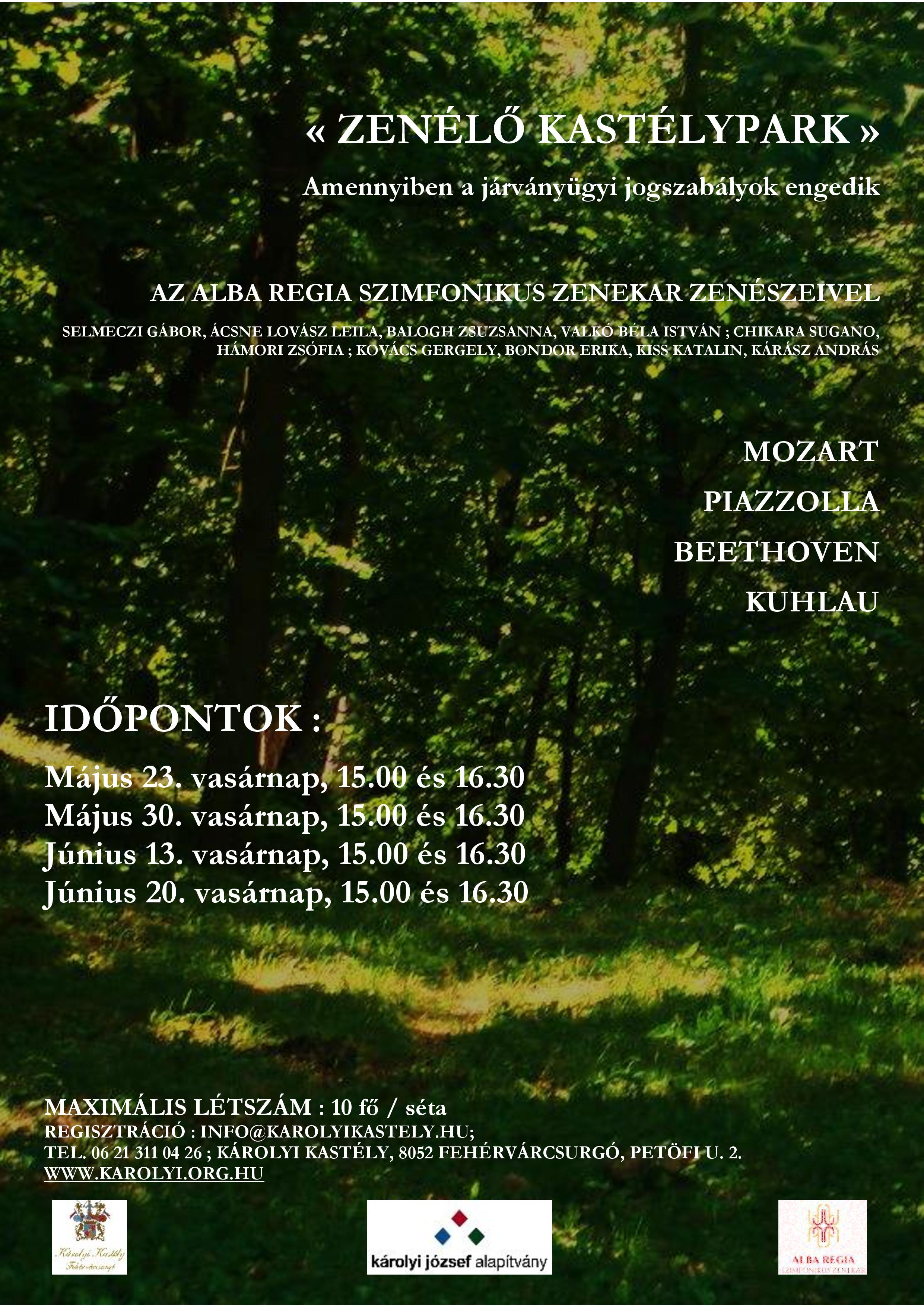Zenélő kastélypark májusban és júniusban a fehérvári szimfonikusokkal