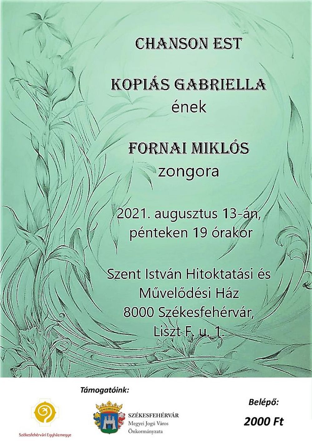 Augusztusi zenés programok a Szent István Hitoktatási és Művelődési Házban