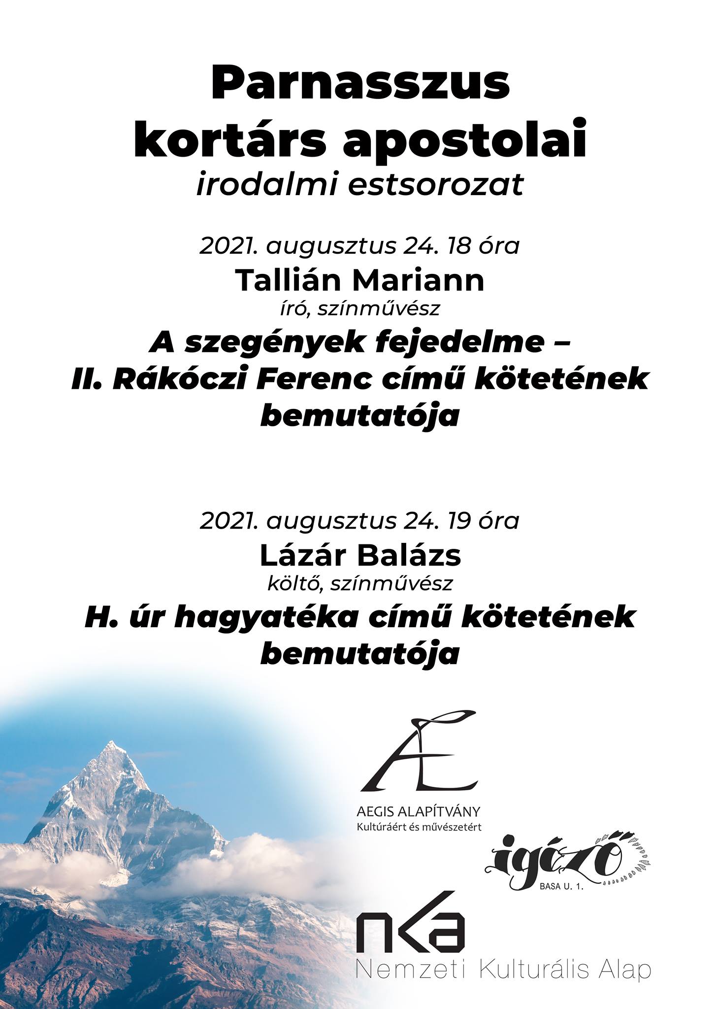 Újabb irodalmi estek a Parnasszus kortárs apostolai sorozat keretében