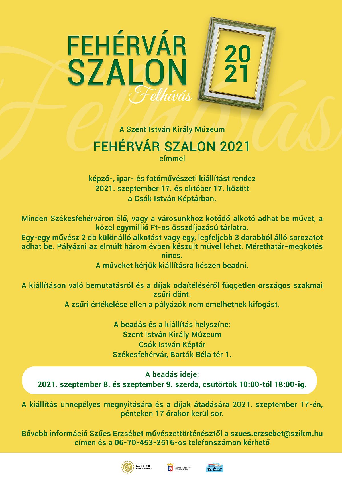 A múzeum felhívása az idei Fehérvár Szalon kiállításra