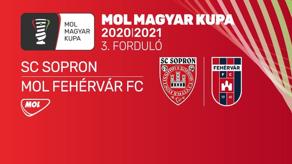 Sopronban játszik a Mol Fehérvár a Magyar Kupa harmadik fordulójában