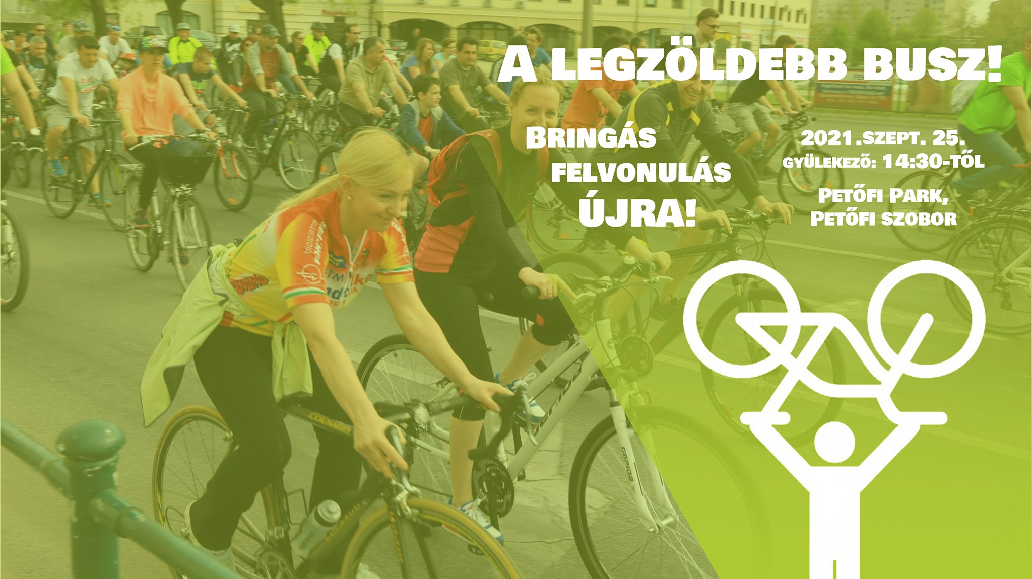 A legzöldebb busz - a Petőfi parkból indul szombaton a bringás felvonulás