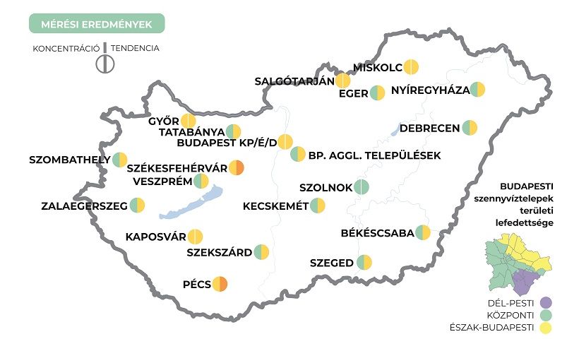 Szennyvízadatok térképen - Székesfehérváron romlást jeleznek a számok