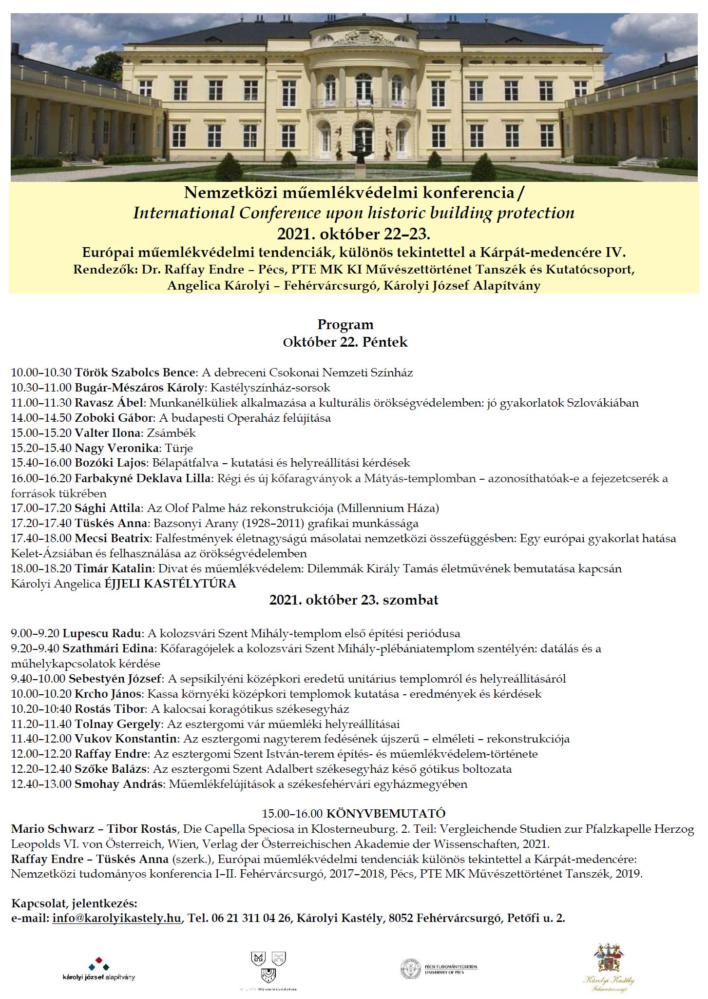 Konferencia színházakról és templomokról a Károlyi Kastélyban