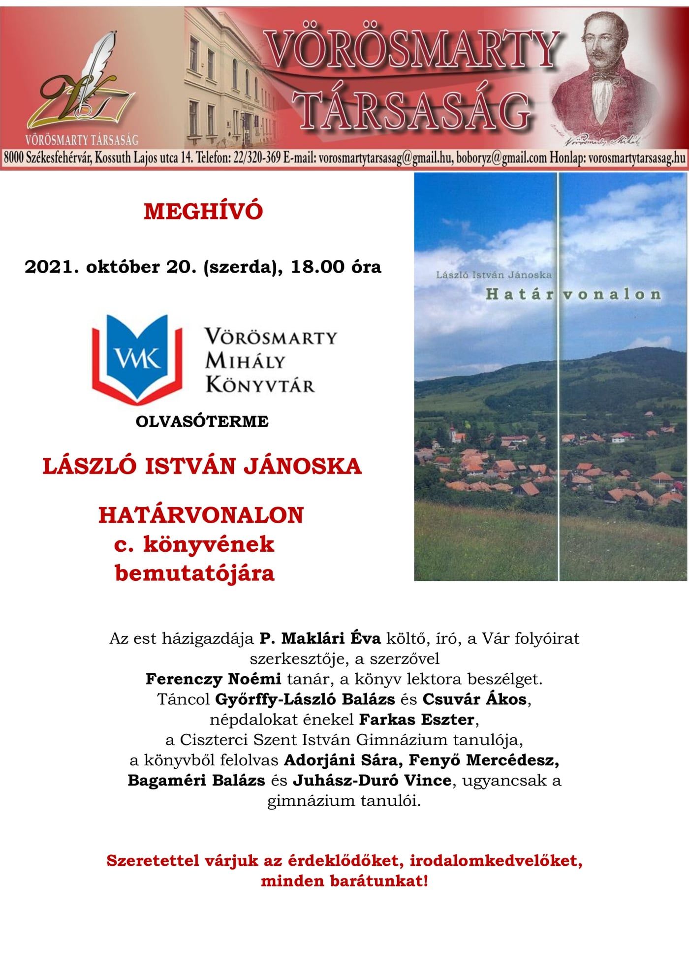 Határvonalon - könyvbemutató lesz a Vörösmarty könyvtárban