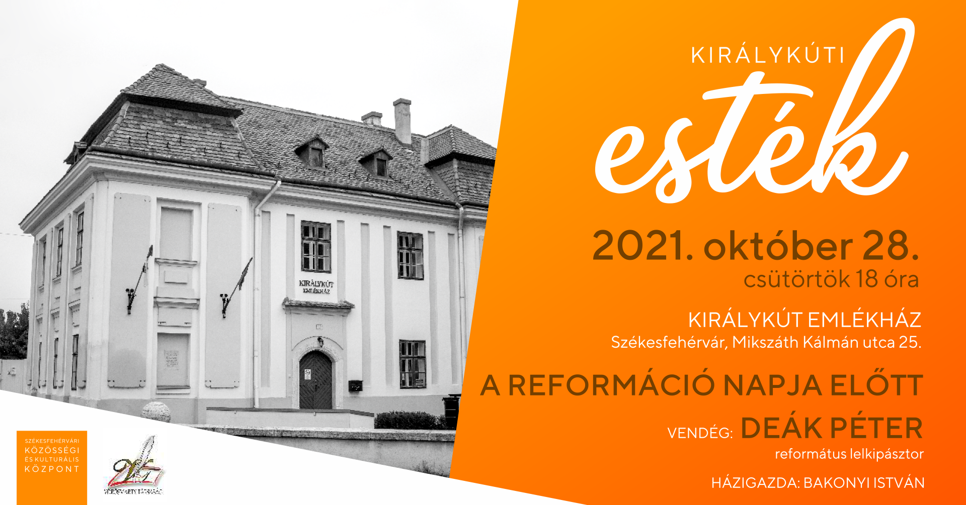Deák Péter lelkipásztor lesz a Királykúti esték vendége október 28-án