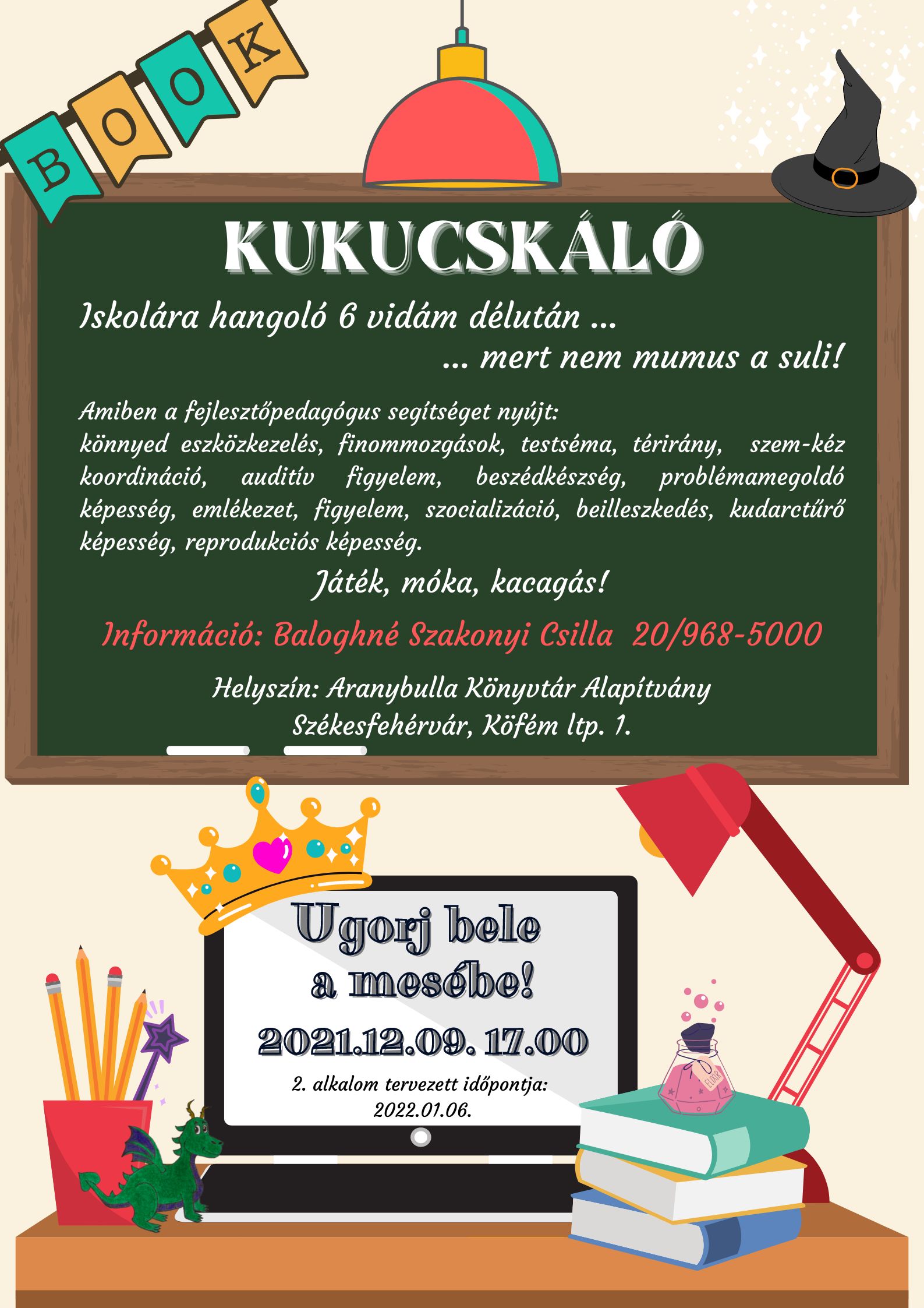 Iskolára hangoló fejlesztő foglalkozások indulnak az Aranybulla Könyvtárban