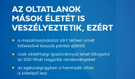 Péntek éjféltől újra kötelező lesz a maszkviselés zárt térben