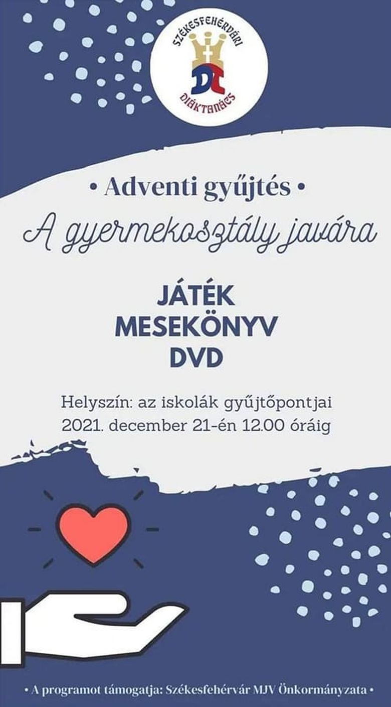 Adventi gyűjtést szervez a gyermekosztály javára a Székesfehérvári Diáktanács
